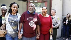 Andrew Leander Wilson with his family, shortly after his release.