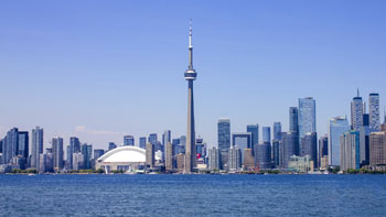 summer skyline in toronto ontario canada